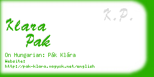 klara pak business card